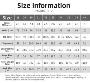 Detailed size chart for vintage distressed straight denim jeans with full measurements