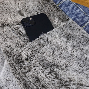 Veste en jean d'hiver pour hommes avec doublure polaire et poche intérieure pour mobile