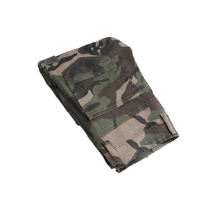 Men's slim fit straight leg camo cargo pants in classic jungle camouflage pattern