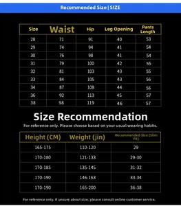 Guide des tailles détaillé pour shorts en jean homme avec mesures de la taille