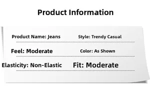 Detailed size and material specification chart for men's vintage distressed denim shorts