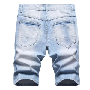Leichte hellblaue Herren-Denim-Shorts im Loose-Fit-Stil mit Gesäßtaschen-Detail