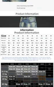 Tableau des tailles détaillé pour jeans homme avec mesures de taille et de longueur totales