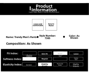 Detailed sizing and specifications chart for men's trendy distressed denim shorts