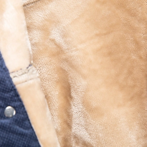 Men's slim fit corduroy jacket with warm fleece lining and silver metal button detail
