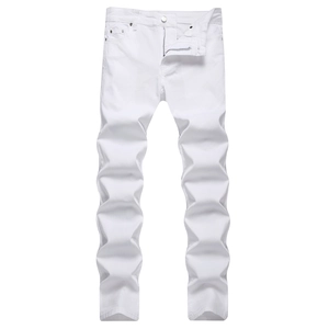 Slim Fit Herrenjeans in Weiß mit klassischem Five-Pocket-Design und Reißverschluss