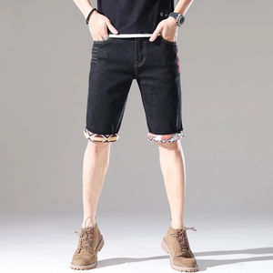Herren Denim Shorts Bestickt Zerrissen Baumwolle Mittlere Taille Sommer Shorts Für Casual Streetwear Herren Bekleidung