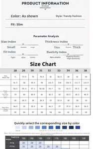 Detailed size chart for men's slim fit carp embroidery denim shorts showing measurements