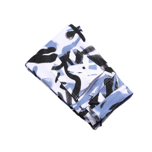 Streetwear men's slim fit stretch jeans featuring bold blue and black graffiti print