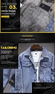 Detail view of denim jacket with fleece lining and practical internal phone pocket