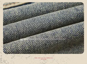 Close-up of premium denim fabric showing twill weave and high cotton material texture