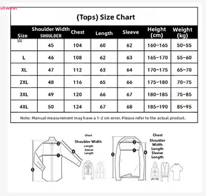 Size chart for American vintage distressed denim jacket with measurements from M to 4XL