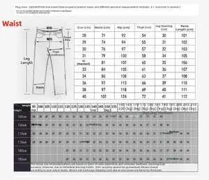 Detailed size guide for white ripped moto jeans including waist and hip measurements
