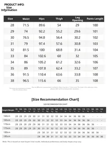 Detailed size guide table for men's slim fit distressed jeans with height and weight tips