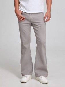 Pantalon en jean évasé vintage slim fit gris-brun pour homme, style décontracté