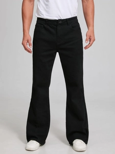 Schwarze Schlagjeans für Herren im Slim Fit Design mit klassischem 5-Pocket-Stil