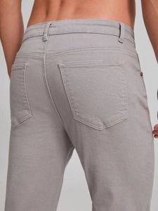 Jean évasé slim gris vintage américain pour homme avec poches arrière en sergé de coton doux