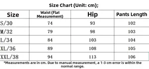 Größentabelle für Herrenjeans mit Angaben zu Taille, Hüfte und Länge von S bis XXL