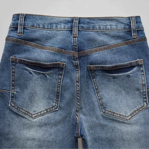 High street embroidered stretch flare jeans with retro washed back pocket detail