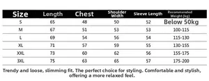 Detailed size chart for men hoodie with measurements for length, chest, and sleeve in cm