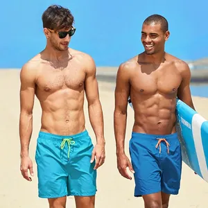 Men Quick Dry Swim Trunks Nylon Water Repellent Beach Shorts With Mesh Lining Drawstring For Surfing Pool Men Summer Shorts