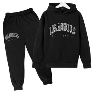 Ensemble noir pour enfants avec sweat à capuche Los Angeles et pantalon de sport