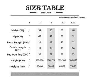 Detailed size chart for men's mesh sports shorts including waist and hip measurements
