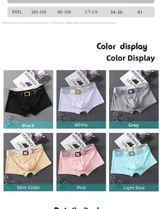 Vista dettagliata dei boxer da uomo in vari colori e taglia extra large XXXL