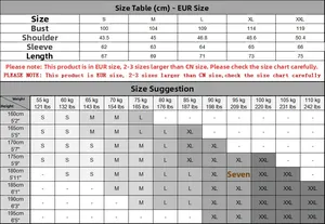Tableau des tailles pour pull rayé décontracté homme avec mesures précises