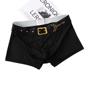 Boxer da uomo neri sottili con elastico Crazy Time in misto nylon e fibra spandex