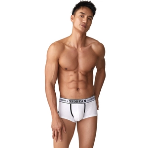 Herren Low Rise Boxer Briefs in Weiß mit gestreiftem Gummibund und atmungsaktiver Passform