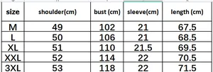 Tableau des tailles détaillé avec mesures pour t-shirt en lin homme de M à 3XL