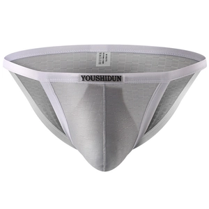 Men Low Waist Briefs Breathable Nylon Spandex Grid Mesh Underwear For Athletic Daily Sexy Male Intimate Apparel