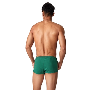 Boxer tissé taille basse pour homme avec motif à carreaux classiques vert et noir