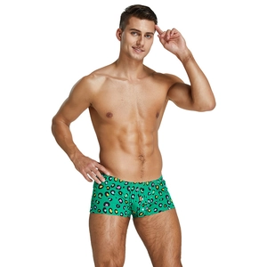 Boxer da Uomo in Cotone Tessuto Stampa Leopardata Colorata Vita Bassa Intimo Traspirante Moda Casual Pantaloncini da Casa