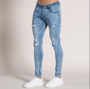 Herren Skinny Distressed Denim Jeans Zerrissen Gewaschen Slim Fit Stretch Baumwolle Bleistifthose Streetwear Mode Hose Für Männer