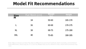 Size chart showing height and weight recommendations for men's low-rise knit boxers
