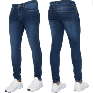Men Slim Fit Skinny Jeans Classic Denim Cotton Elastic Pencil Pants Casual Water Wash Stretchy Long Trousers For Youth