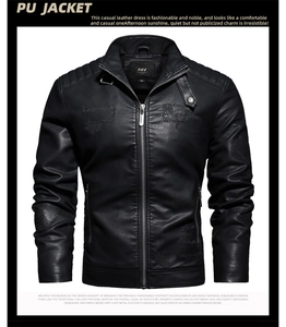 Close-up of black PU leather jacket featuring vintage shoulder quilting and metal zipper
