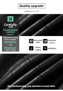 Macro shot of high-quality black faux leather texture with durable double-stitched seams