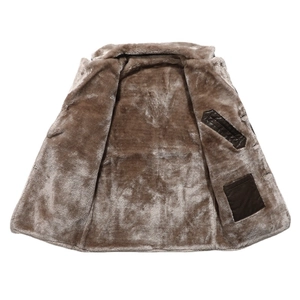 Veste mi-longue en similicuir pour hommes avec doublure en fourrure et poches internes