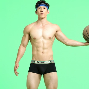 Men's low waist black boxer shorts with branded waistband and matching blue headband