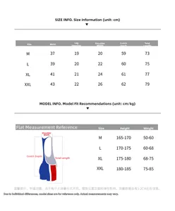 Size chart for men's quick-dry wrestling bodysuit with measurements for M to XXL sizes