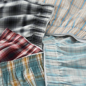 Boxer da uomo a quadri classici con ampia fascia elastica in vita in cotone traspirante