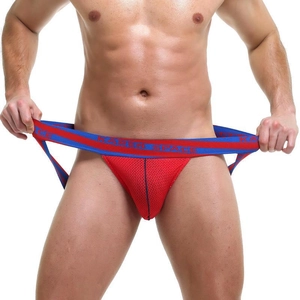 Men's Sexy Mesh Jockstrap Breathable Low Waist Athletic Underwear Hip Lifting Polyamide Spandex Supporter For Men Daily Use
