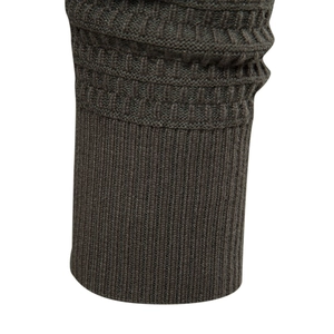 Men's casual long sleeve cardigan with ribbed cuffs and waffle knit texture details
