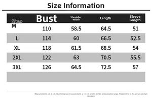 Size chart for men's hooded PU leather jacket with measurements for chest and sleeves