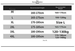 Men's retro PU leather jacket size chart showing measurements for sizes M to 4XL
