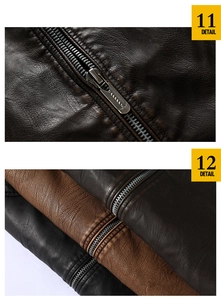 Detailed close-up of premium metal zippers and reinforced stitching on leather jackets