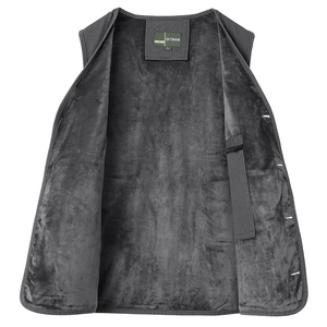 Gilet de plein air gris foncé pour hommes avec doublure polaire et poche intérieure zippée